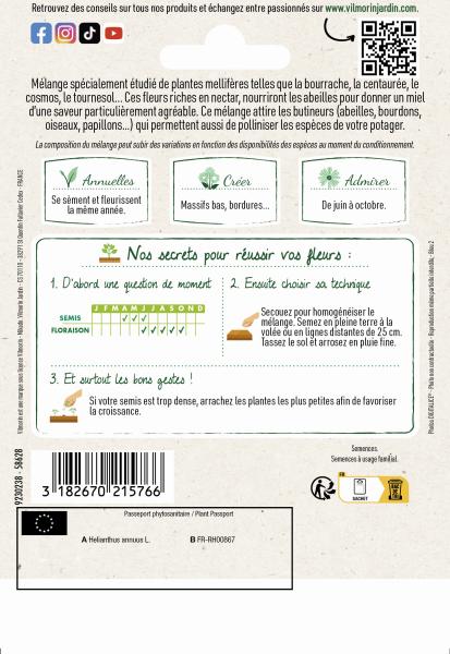 Mélanges de fleurs - Mélange Mellifère - 10 m² - Mélange de fleurs - MEDIA_PACKAGING_VERSO